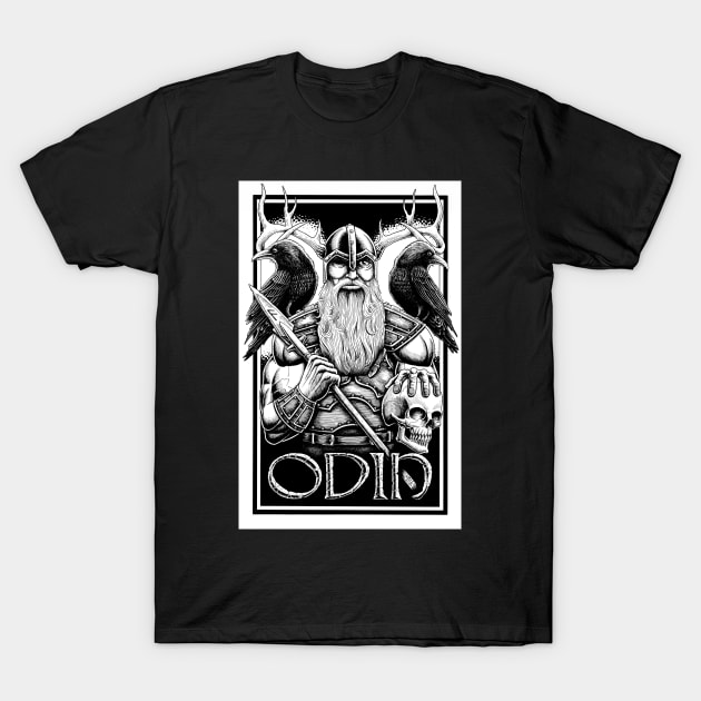 Odin – the All father - black and white T-Shirt by Stolencheese